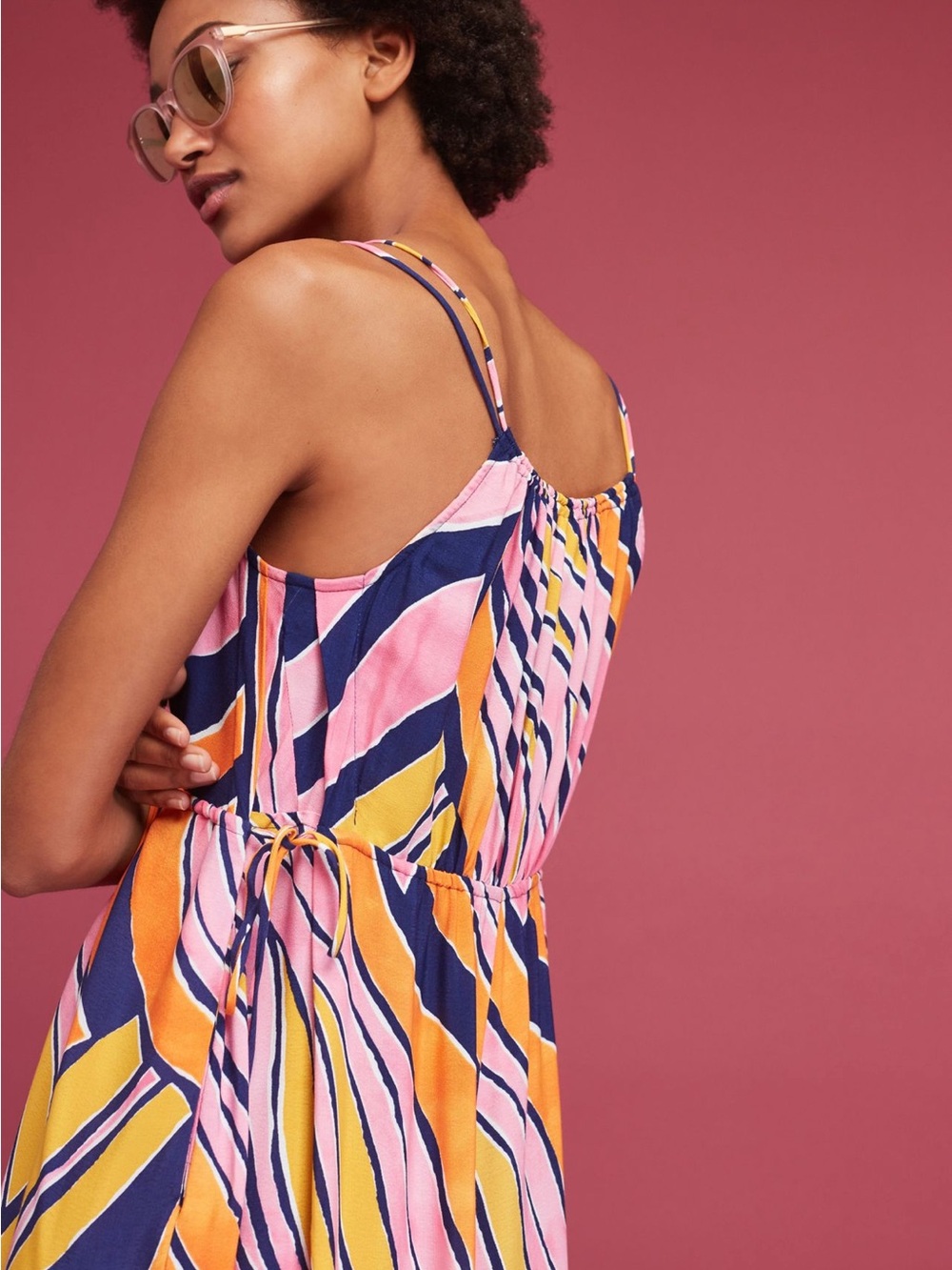 💖Anthropologie Maeve Finley Wide Leg Jumpsuit • Pink Animal Print • Pockets! - Picture 3 of 8